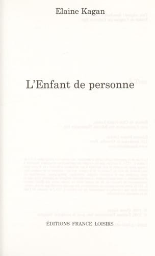 L'Enfant de personne