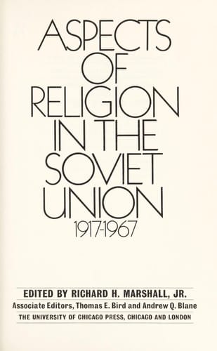 Aspects of religion in the Soviet Union, 1917-1967