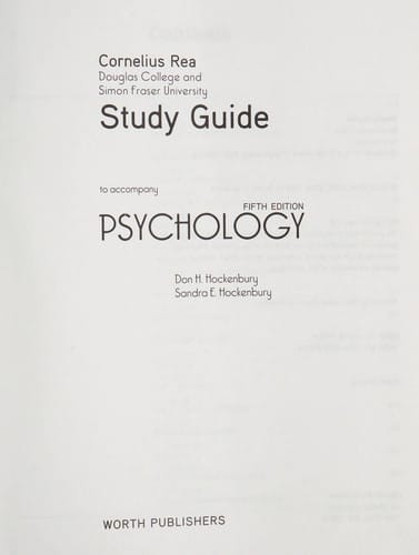 Study guide to accompany psychology, fifth edition