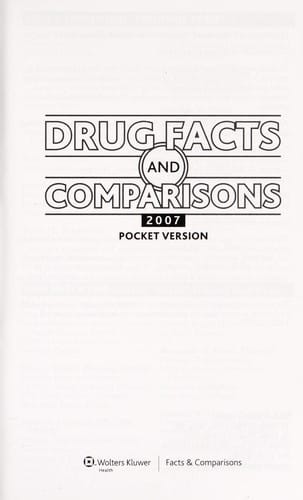 Drug facts and comparisons