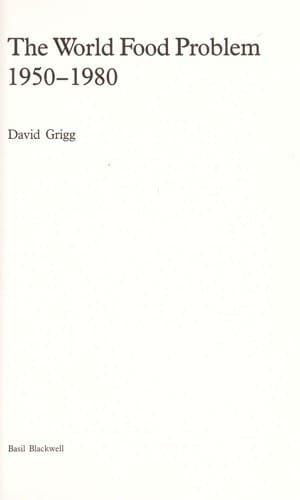 The world food problem 1950-80