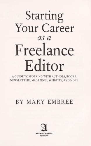 Starting your career as a freelance editor
