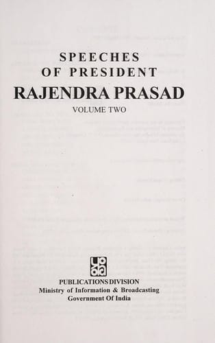 Speeches of President Rajendra Prasad
