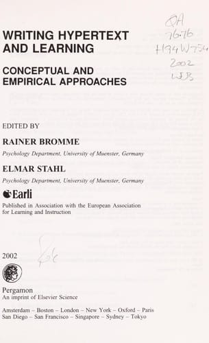 Writing hypertext and learning