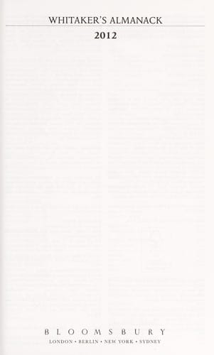 Whitaker's almanack 2012
