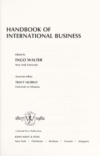Handbook of international business