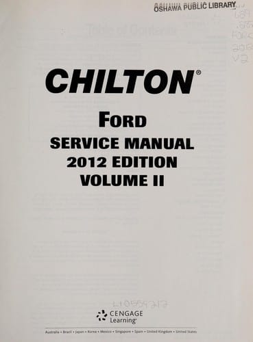 Chilton Ford service manual 2012