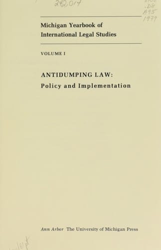 Antidumping law, policy and implementation