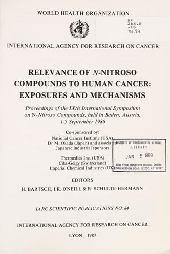 Relevance of N-nitroso compounds to human cancer