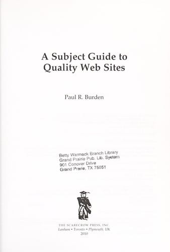 A subject guide to quality Web sites