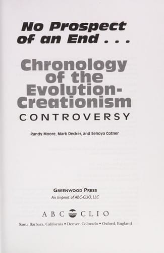 Chronology of the evolution-creationism controversy