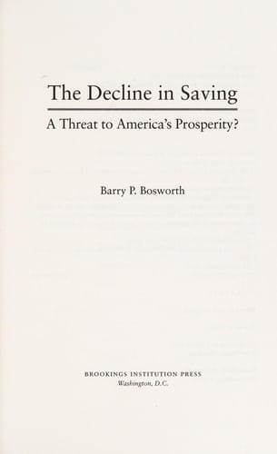 The decline in saving