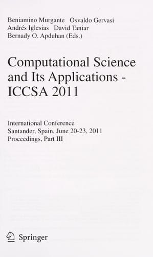 Computational Science and Its Applications - ICCSA 2011