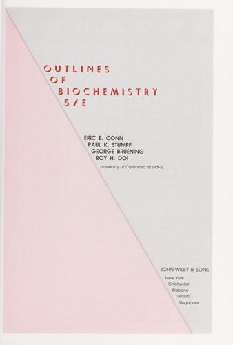 Outlines of biochemistry