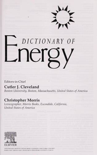 Dictionary of energy