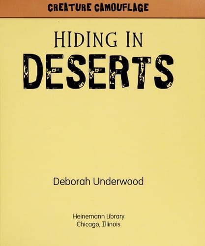 Hiding in deserts
