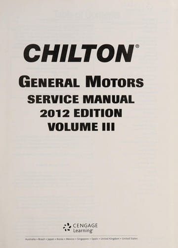 Chilton General Motors service manual 2012