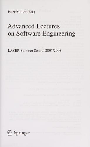 Advanced lectures on software engineering
