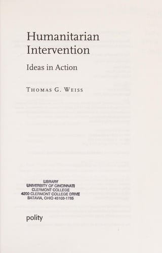 HUMANITARIAN INTERVENTION: IDEAS IN ACTION