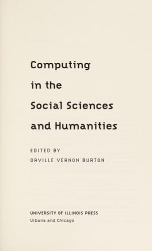 Computing in the social sciences and humanities
