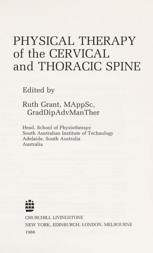 Physical therapy of the cervical and thoracic spine