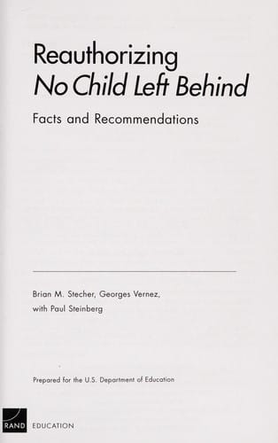 Reauthorizing No Child Left Behind