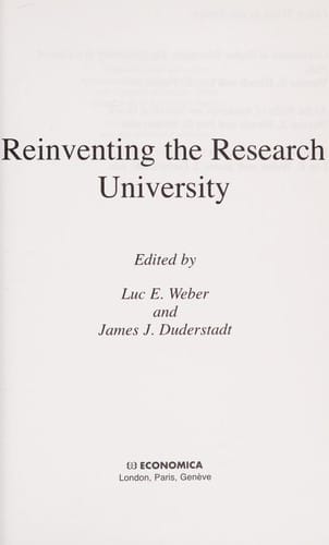 Reinventing the research university