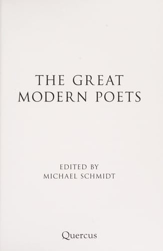 The great modern poets