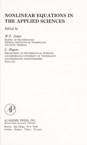 Nonlinear equations in the applied sciences