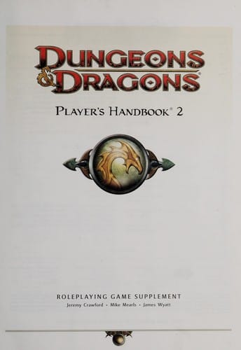 Dungeons & dragons player's handbook 2