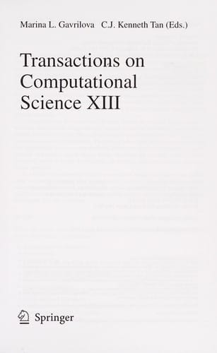 Transactions on computational science XIII