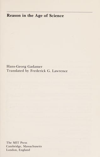 Reason in the age of science