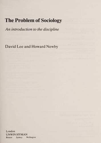 The Problem of sociology