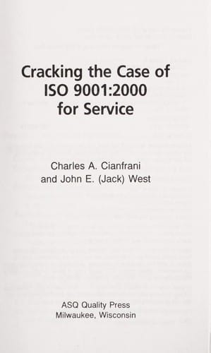 Cracking the case of ISO 9001:2000 for service