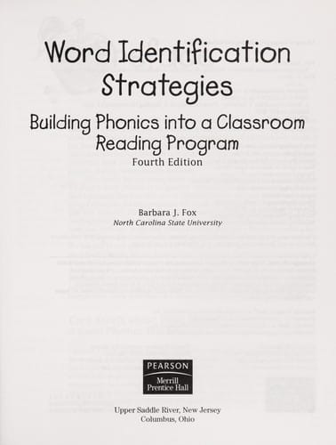 Word identification strategies