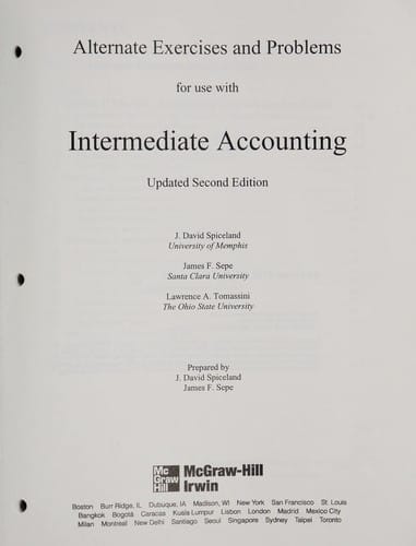 Alternate exercises and problems for use with Intermediate accounting, updated second edition