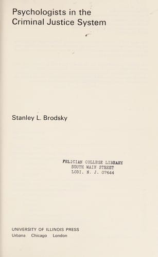 PSYCHOLOGISTS IN CRIM JUSTICE