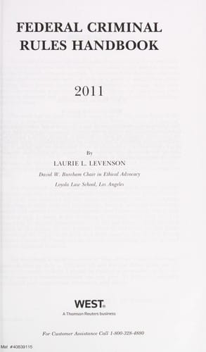 Federal criminal rules handbook