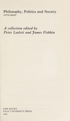 Philosophy, politics, and society, fifth series