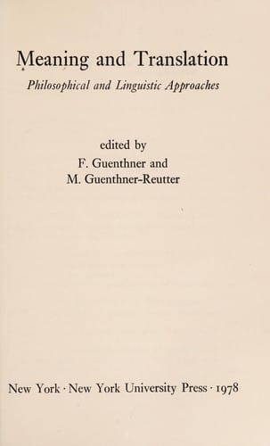 Meaning and translation