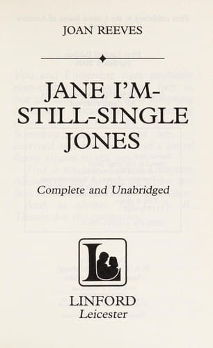 Jane I'm-still-single Jones