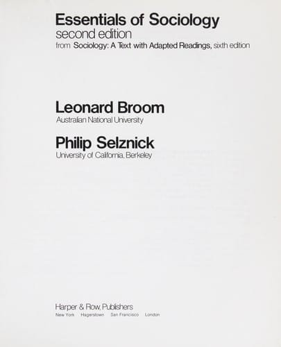 Essentials of sociology