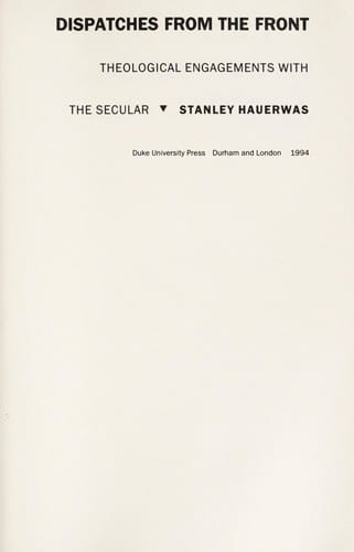 Dispatches from the front