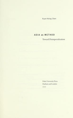 Asia as method