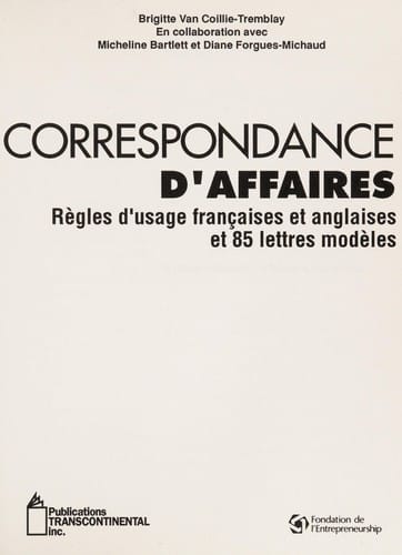 Correspondance d'affaires