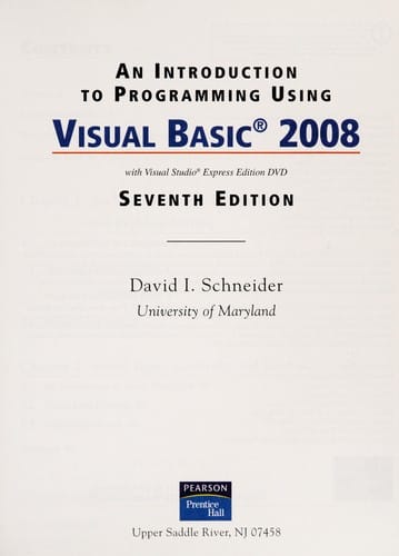 An introduction to programming using Visual Basic 2008