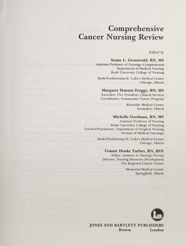 Comprehensive cancer nursing review