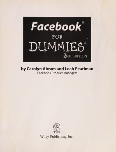 Facebook for dummies