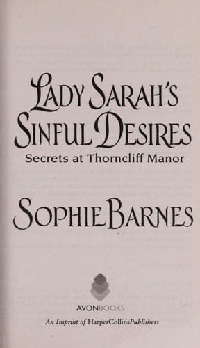 Lady Sarah's sinful desires