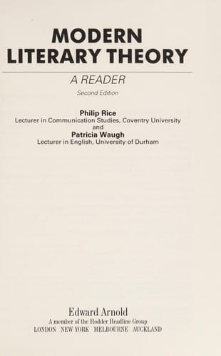 Modern Literary Theory